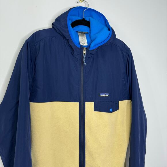 Patagonia Synchilla Snap T Full Zip Hoody Fleece Jacket Blue Cream Men XL - Picture 2 of 13